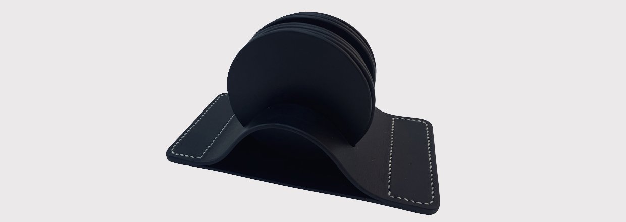 Glasbrikholder i læder