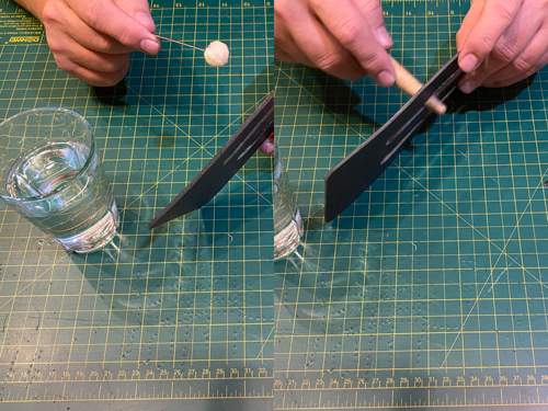 Glasbrikholder i læder - DIY guide step 10